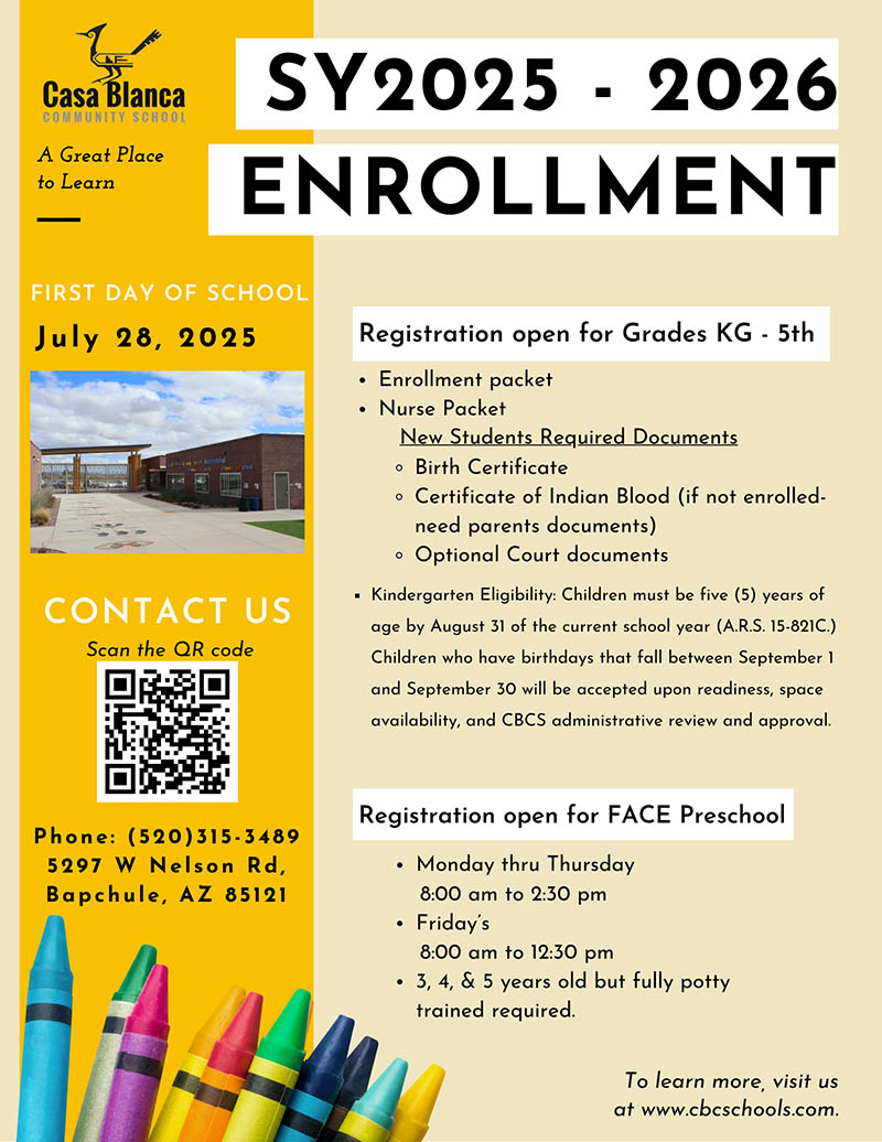 2025-2026 Enrollment flyer