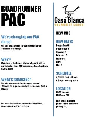 New PAC Dates flyer