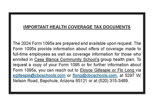 IMPORTANT HEALTH COVERAGE TAX DOCUMENTS