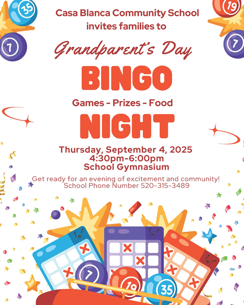 Grandparents Day Bingo Night flyer