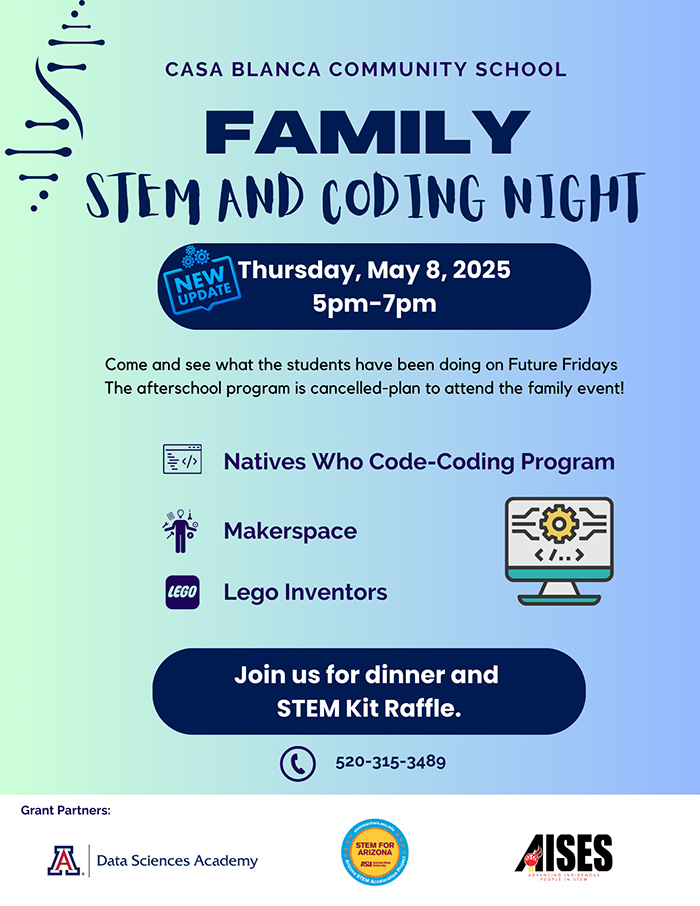 Family STEM and Coding Night flyer