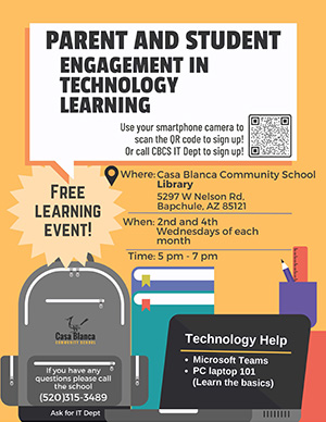 Parent and Student Engagement in Technology Learning Flyer
