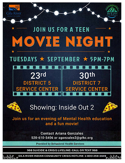 Teen Movie Night Flyer